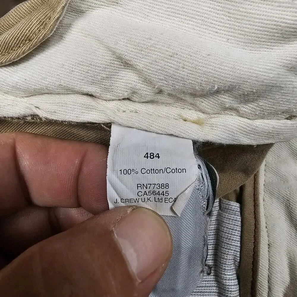 J Crew 484 Pants Mens 36x34 Tan Khaki Broken In Chino Slim Preppy Academia Read